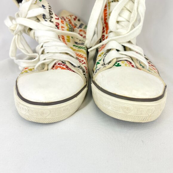 2000s Harajuku Lovers Rainbow Print High Tops sz 7 - Picture 6 of 10